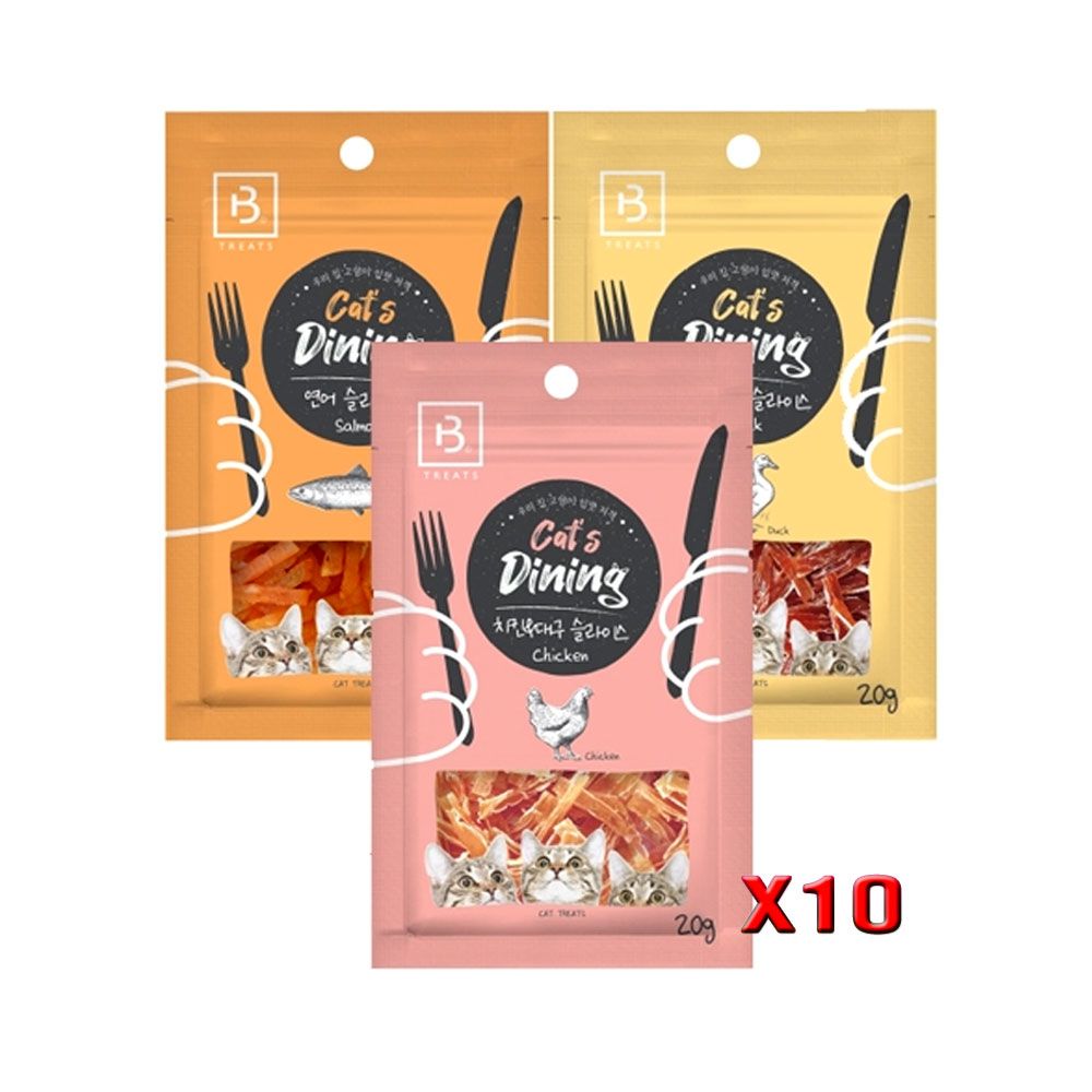 브리더랩 캣츠다이닝 슬라이스 20g X10개 건어물간식 // 건조 육포슬라이스 캣 s4i : 에버드림샵