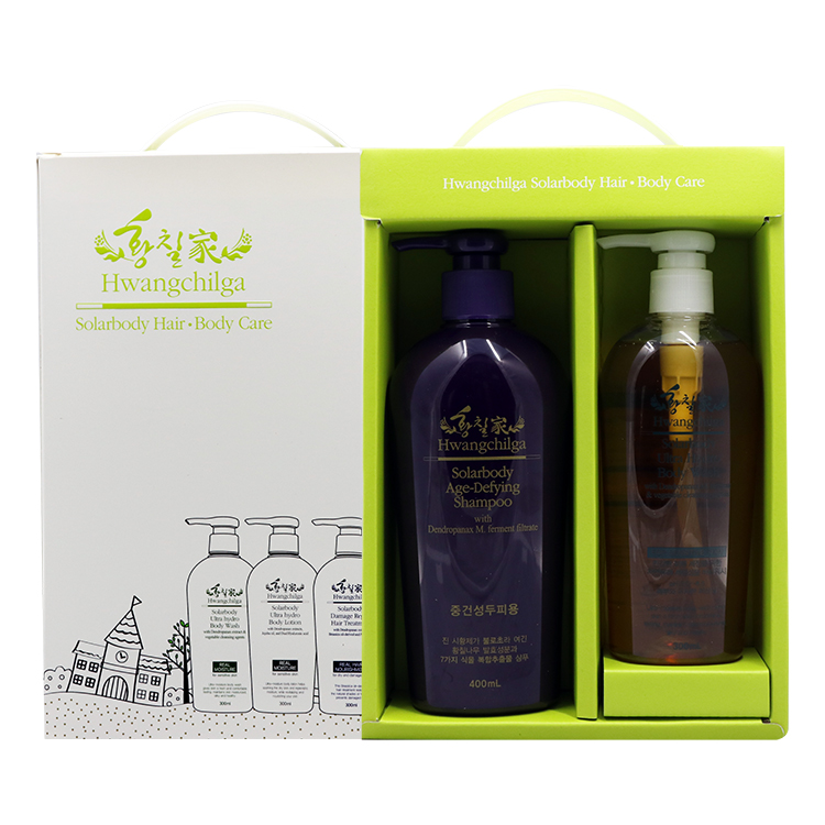 [헤어바디 선물세트] 황칠가 솔라바디 에이지디파잉 샴푸(400ml)+바디워시(300ml) / 촉촉 보습 : 브레인아티스트
