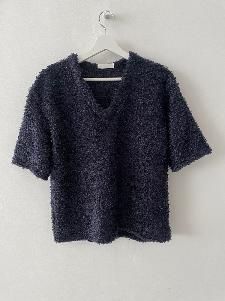 [lastSALE] 모어덴 팬시 하프 니트 ( blue/ deepgray) : UNDER PARADISE