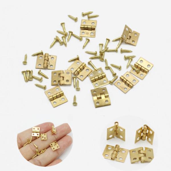 20pcs 1/12 집에 대 한 작은 황금 미니 작은 금속 경첩 캐비닛에 대 한 소형 캐비닛 가구 피팅 10X8mm 홈 하드웨어 : -필로티-
