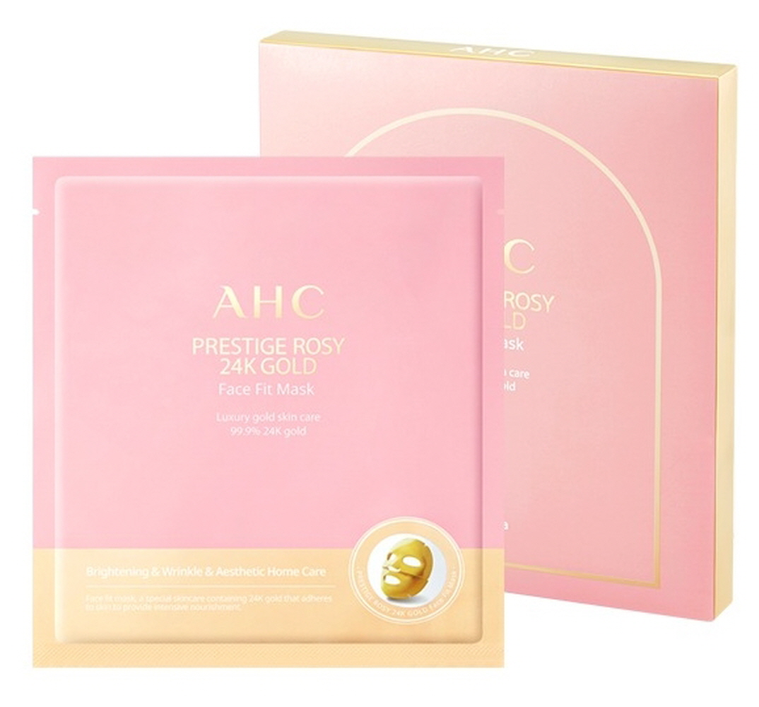 AHC 프레스티지 로지 24케이 골드 페이스 핏 마스크 1박스 (30gx4매) : 어울리오