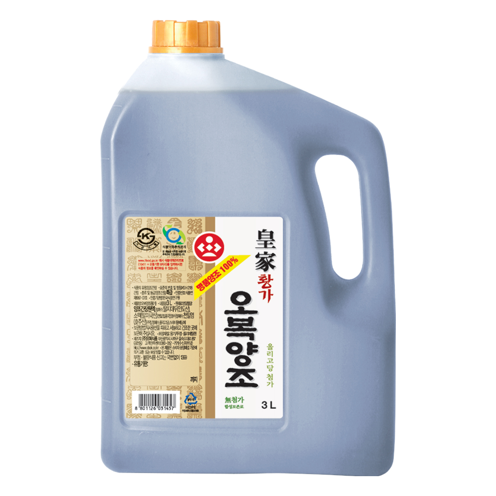 오복식품 황가 양조간장 3L : 오복식품 국산 장류몰