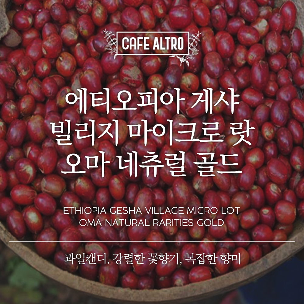카페알트로 에티오피아 게샤 빌리지 오마 내추럴 골드 드립(굵게), 1kg, 1개 : 카페알트로