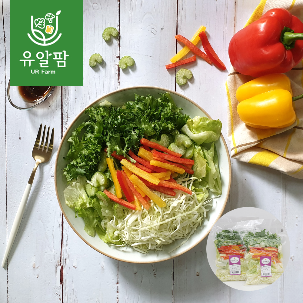 의령농산 유알팜 당일채소 당일제조 당일발송 파프리카 믹스 샐러드 1kg : 유알팜
