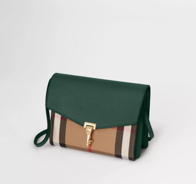 [BURBERRY] 버버리 여성 하우스 체크 레더 멕켄 바디 크로스백 다크그린 80088801 : 빅엉클