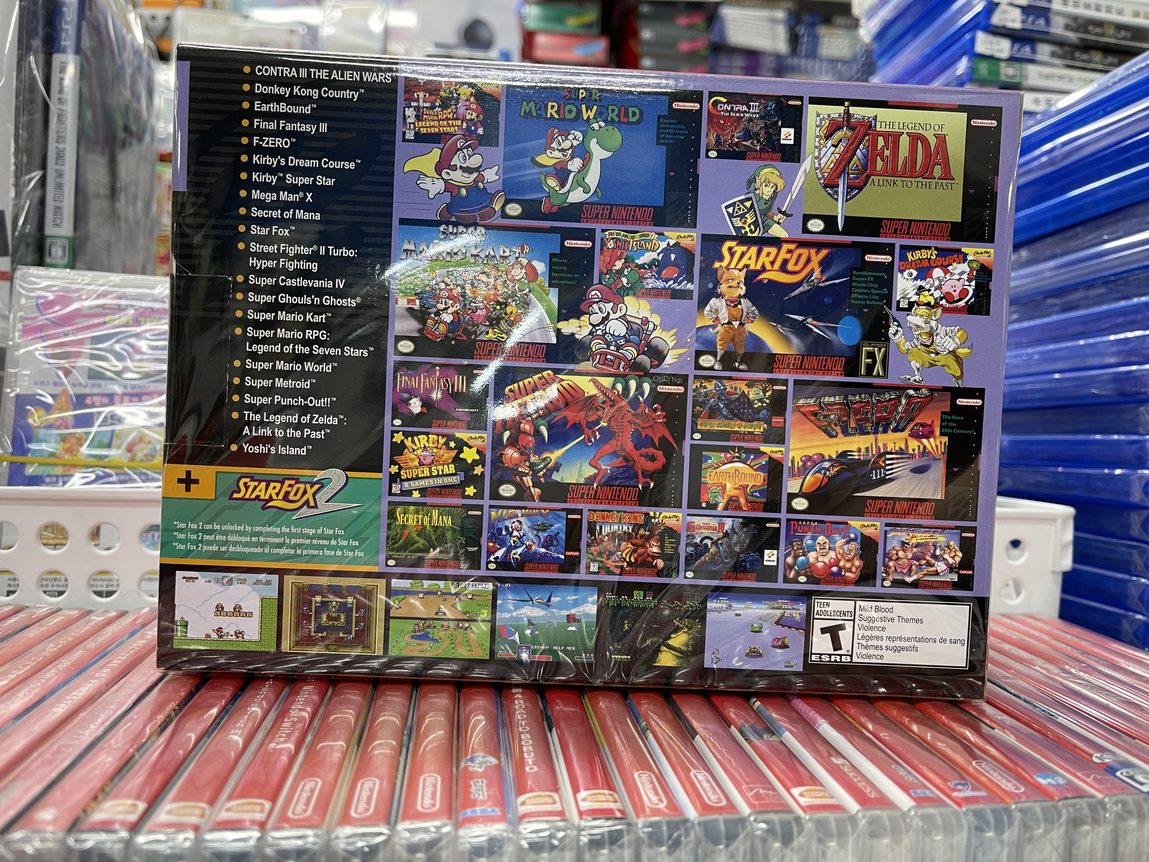 [신품]SNES 닌텐도 슈퍼 패미컴 콤 미니클래식16비트 북미 정품 정식21게임포함2인셋 : GWORLD STORE