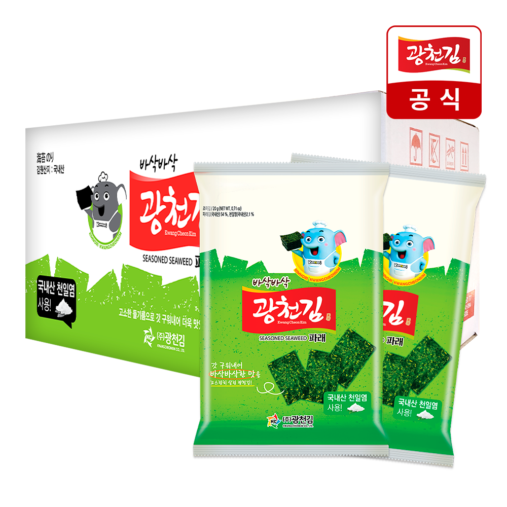 [광천김] 바삭바삭 파래전장김 20g 36봉(1BOX) : 주식회사 광천김