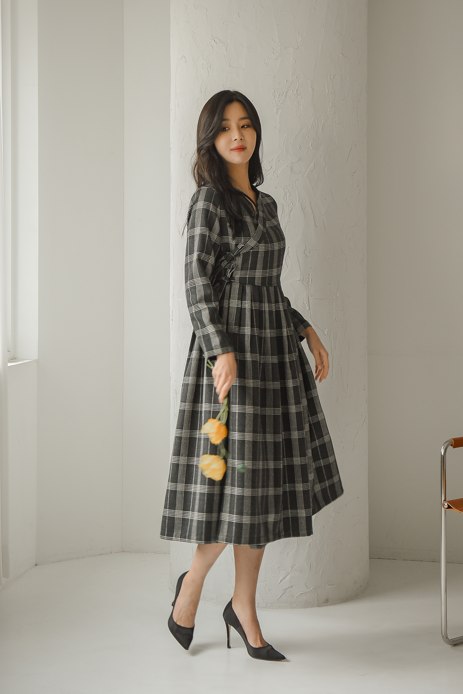 클래식 체크 철릭원피스 : 더고은 생활한복