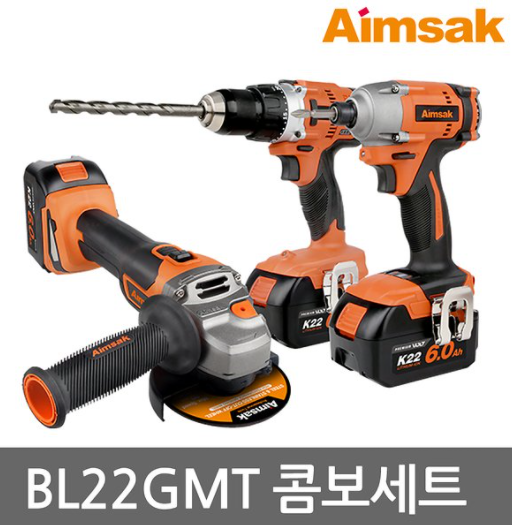 [아임삭] BL22GMT 충전 해머드릴, 임팩드라이버, 그라인더 세트 : 마왕툴스