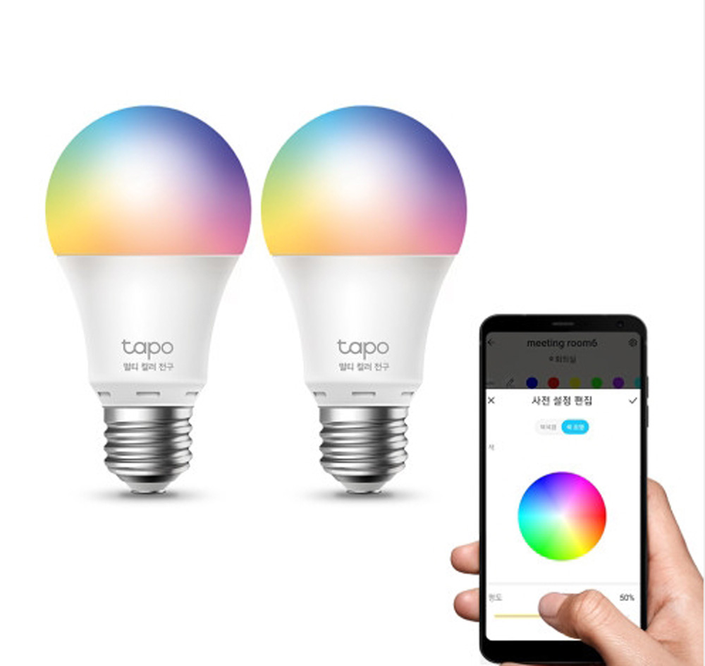 티피링크 TAPO L530E(2ea) 스마트 LED 조명 조광 전구 멀티컬러 와이파이 : 세이프네트워크