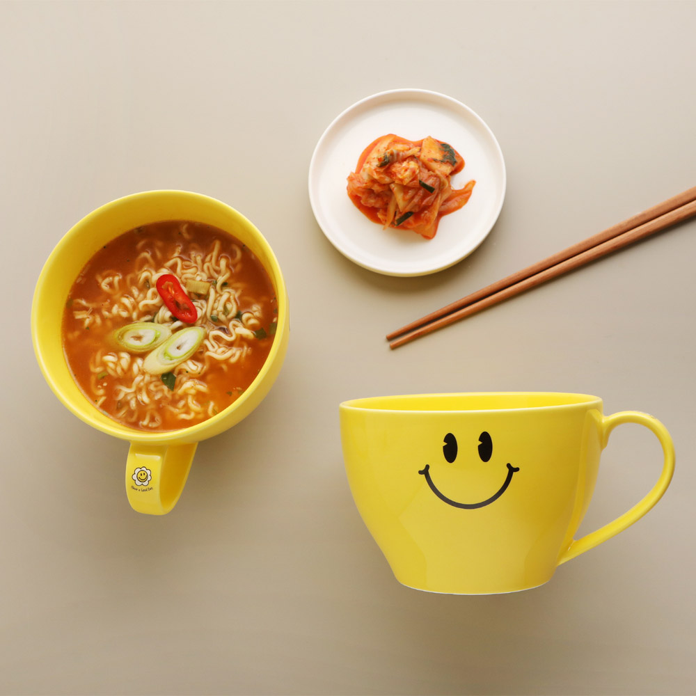 이플스토리 스마일 귀여운 캐릭터 손잡이 라면그릇 면기 우동그릇 냉면그릇 홈카페 시리얼볼 집들이선물 : 이플스토리