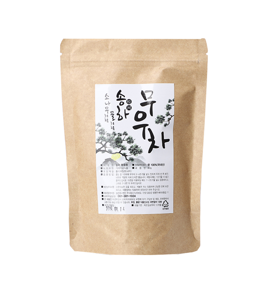 국내산 직접 볶은 송하 무우차 80g : 누리보듬