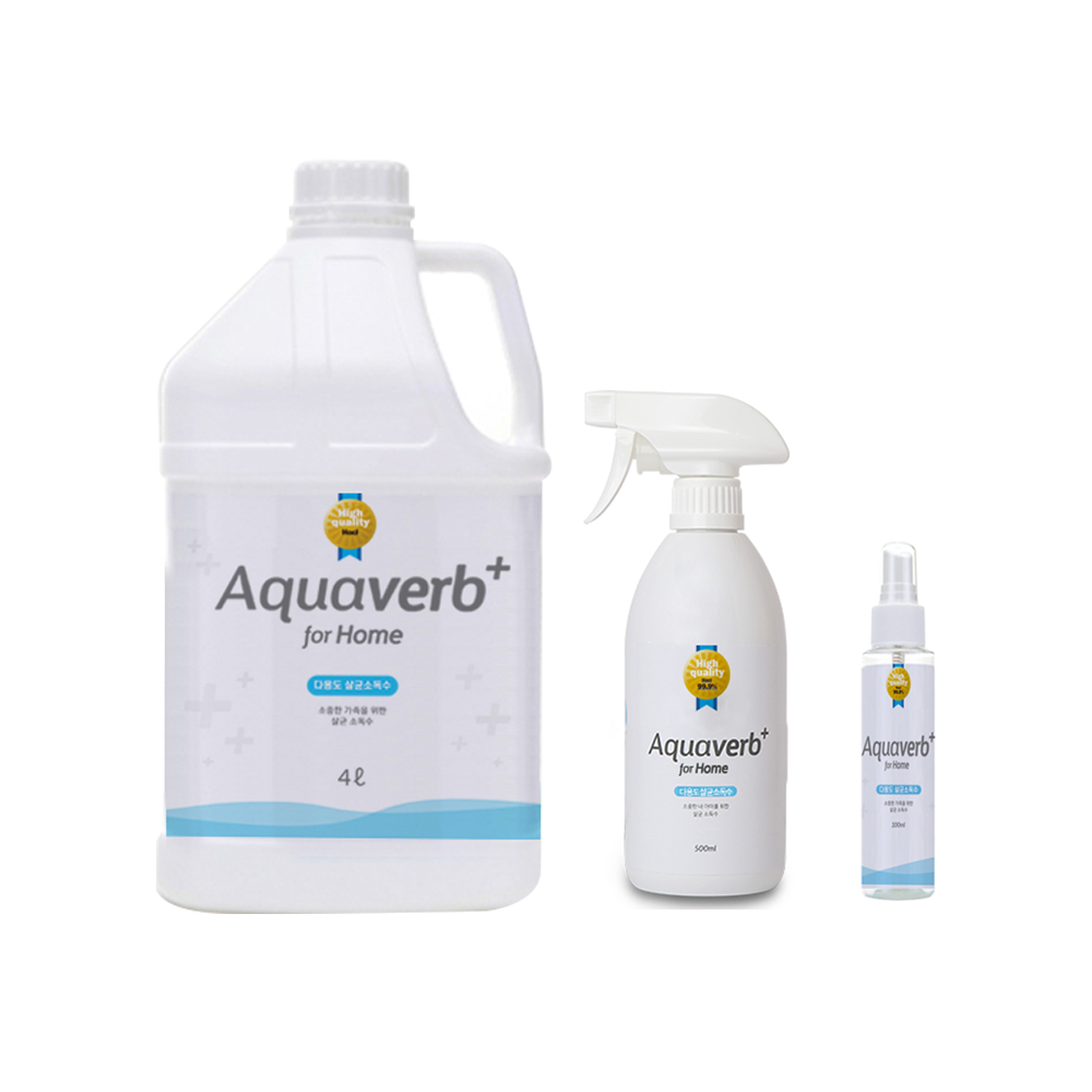 살균소독수 아쿠아버브 4리터+500ml+휴대용100ml : 웰튼헬스케어1