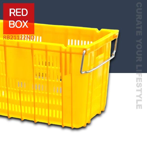 노란 컨테이너 박스 5개 노랑 플라스틱 박스 철손잡이 플라스틱 상자 : redbox