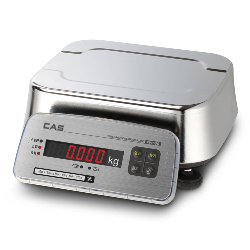 카스 FW500-6C(LCD) / FW500-6E(LED,충전) 방수저울 거북이저울 단순중량 수산 식품공장 6kg : 전자저울 종합몰