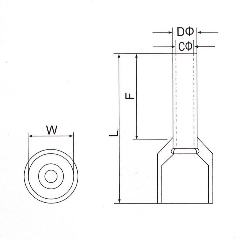 펜홀단자 4SQ-12mm 1000개 커넥터 페놀 터미널 디오일렉 크림프 배선 압착 단자 : 제규산업