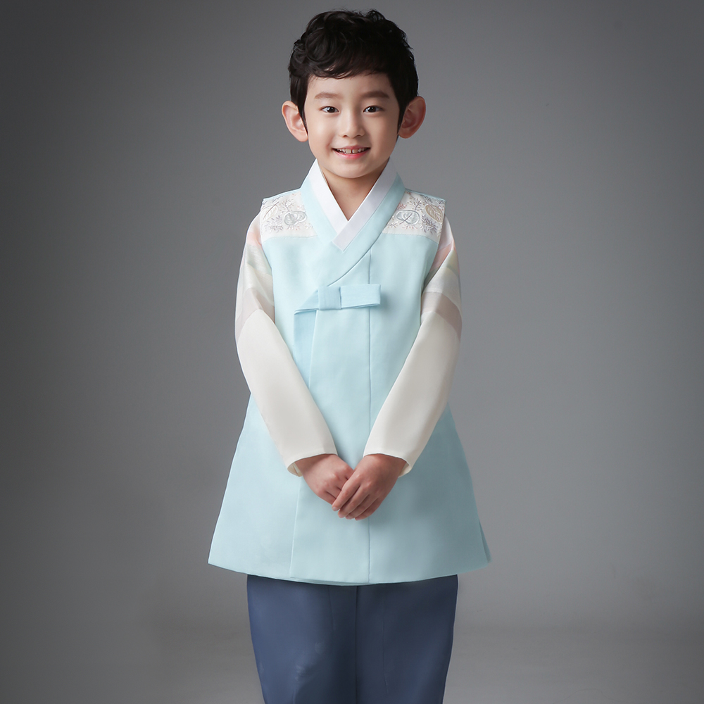 AM074 남나뭇잎수 고급 아동 유아 어린이 돌 남아 금동이 한복 : 금동이 한복