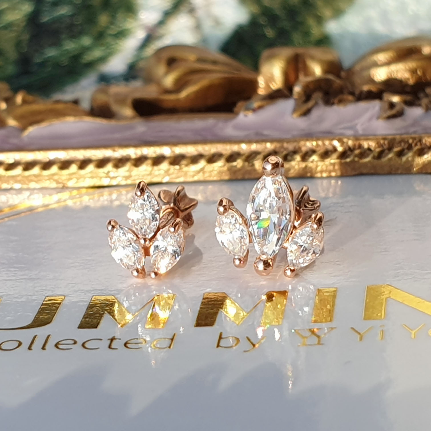 14k 에스닉 포인트 트리플 큐빅 피어싱 ( 두가지 사이즈, 바두께 1mm,1.2mm 선택옵션 ) 귓볼,이너컨츠,아웃컨츠 추천 : 허밍앤드