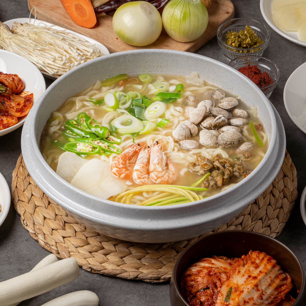 [자가제면]부천 명소 작동홍두깨칼국수 캠핑음식 간편하고 푸짐한 바지락칼국수 밀키트 2-3인분 : 작동홍두깨칼국수