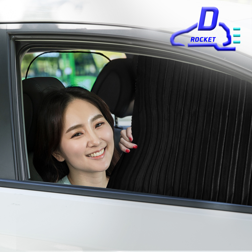 닥터로켓 자석 카커튼 블랙 차량용 4p 햇빛가리개 좌우창문용 : DOTORO