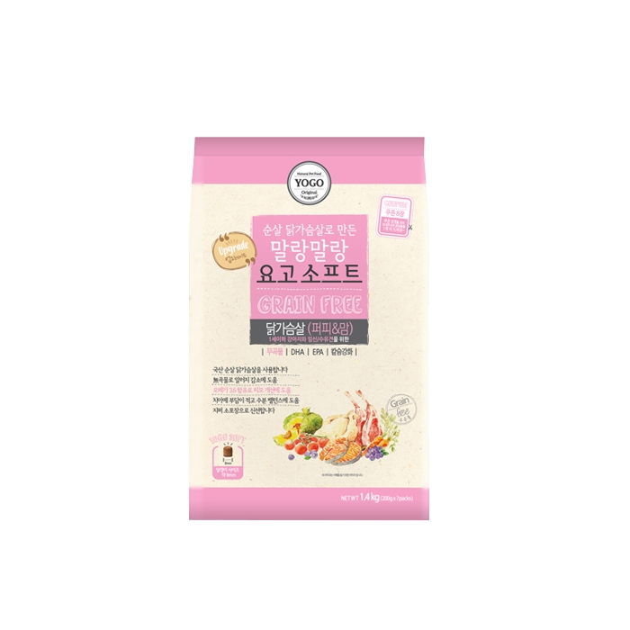 미소 말랑말랑 요고 소프트 사료 닭가슴살 퍼피앤맘 1.4kg (200gX7) : 혜성프랜즈