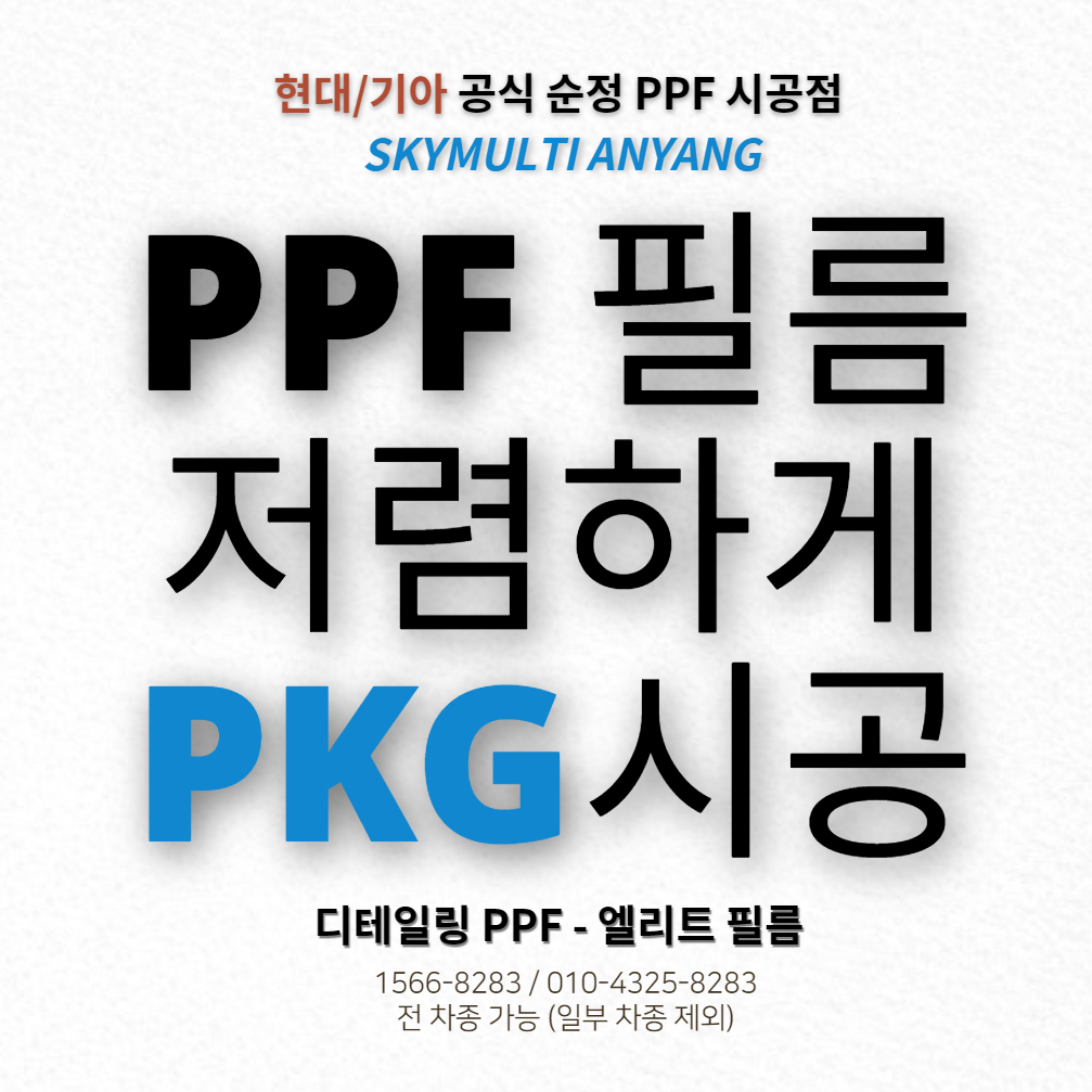 디테일링 PPF  엘리트필름 무황변 최고의 방오성 차량보호필름 패키지 할인 시공 : 스카이멀티