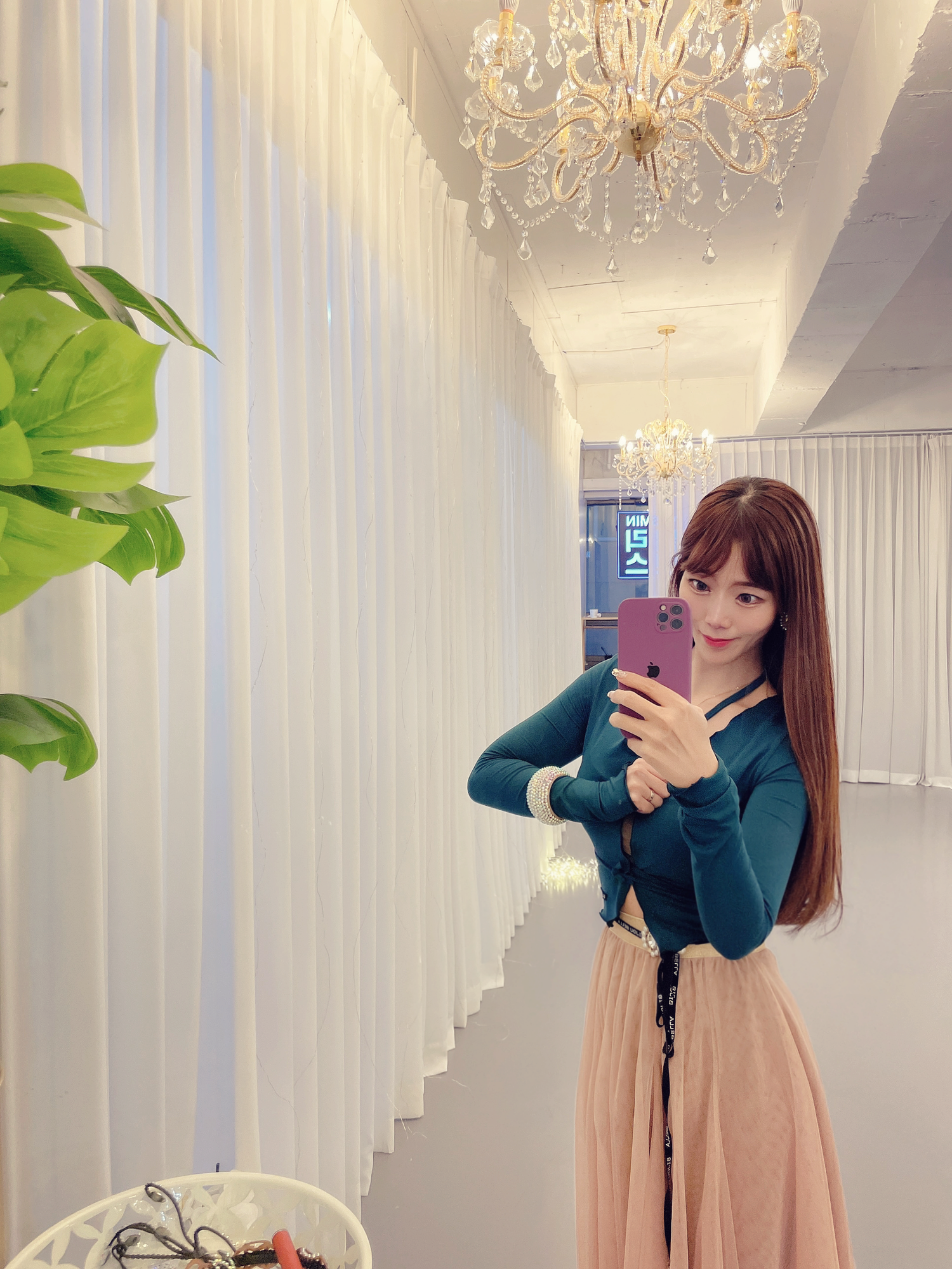 반전 커버업 벨리댄스 댄스웨어 발레 폴댄스 현대무용 데일리 크롭 : 비쥬벨라