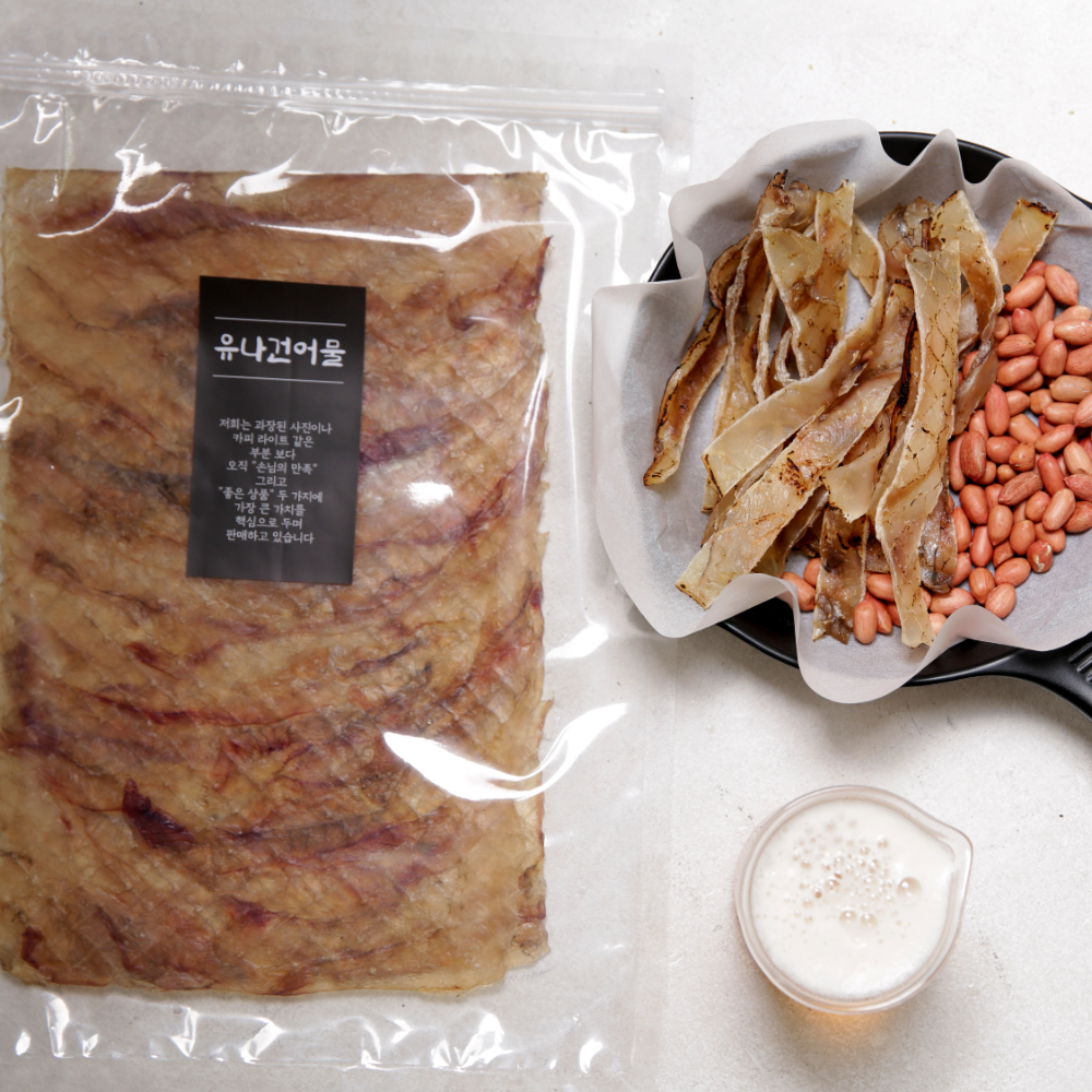 국산 두꺼운 긴 튀김 아귀 줄쥐포 250g : 울산전통시장 유나건어물