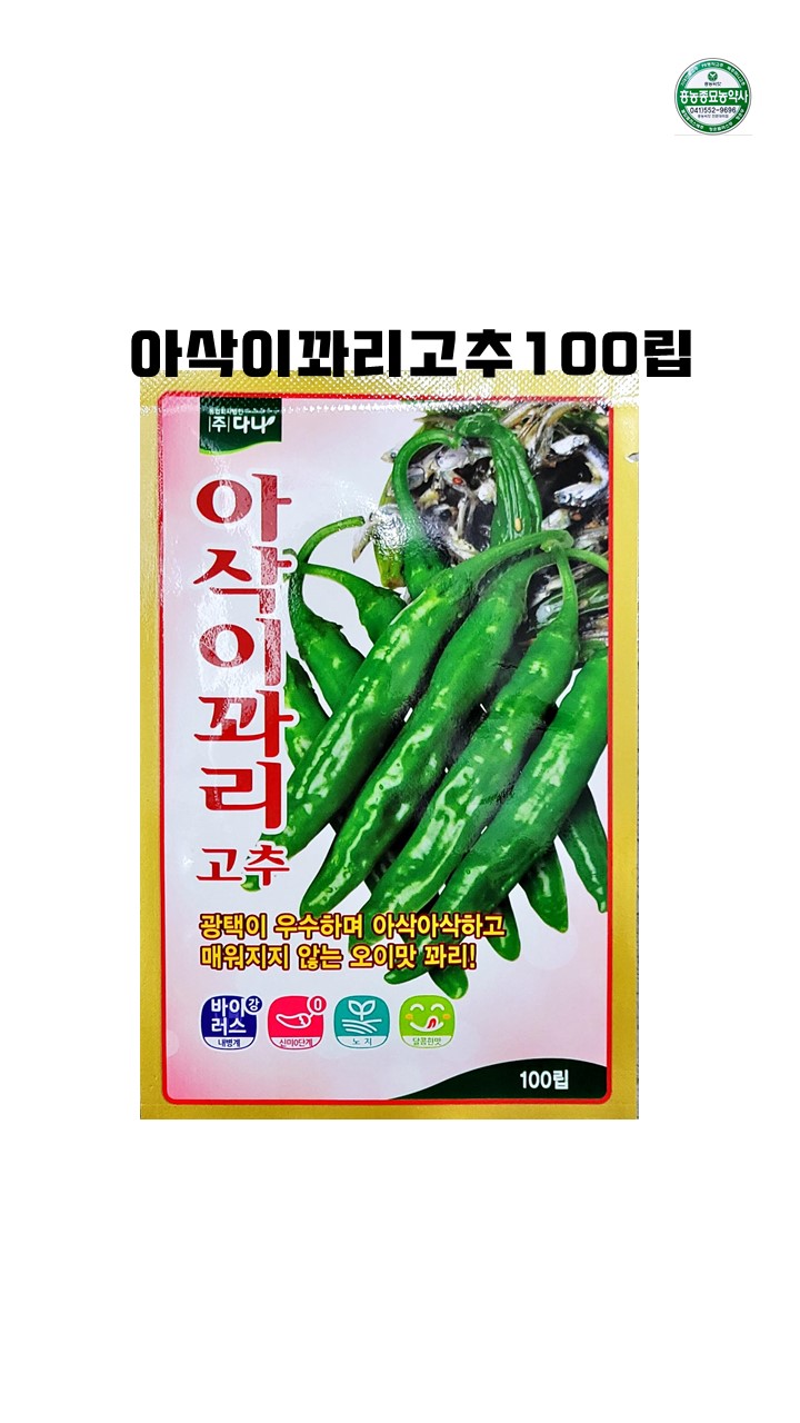 아삭이꽈리고추 100립 2024년 꽈리고추씨앗 다나 : 흥농종묘농약사