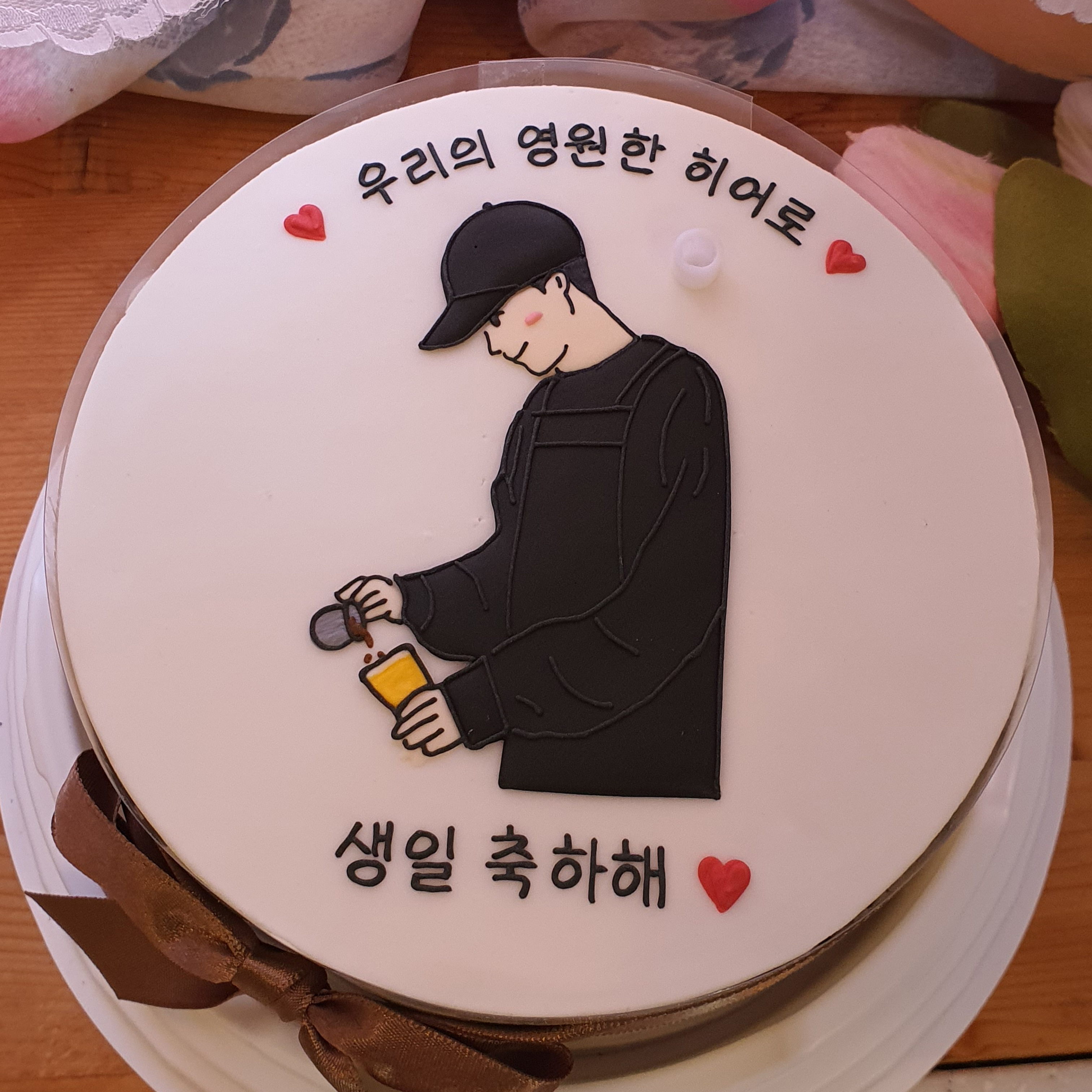 심플한 1인사진그림화케이크 : 더달다 과자점