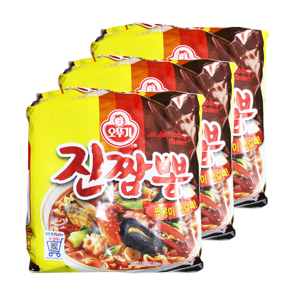 오뚜기 라면 진짬뽕 130g 4입 3개 짬뽕 : 더진스토어