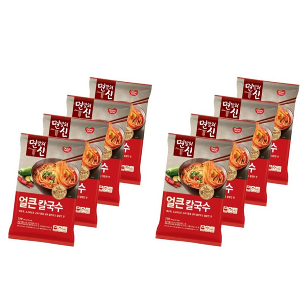 동원 면발의신 얼큰 칼국수 2인분 8봉 : 청화마트