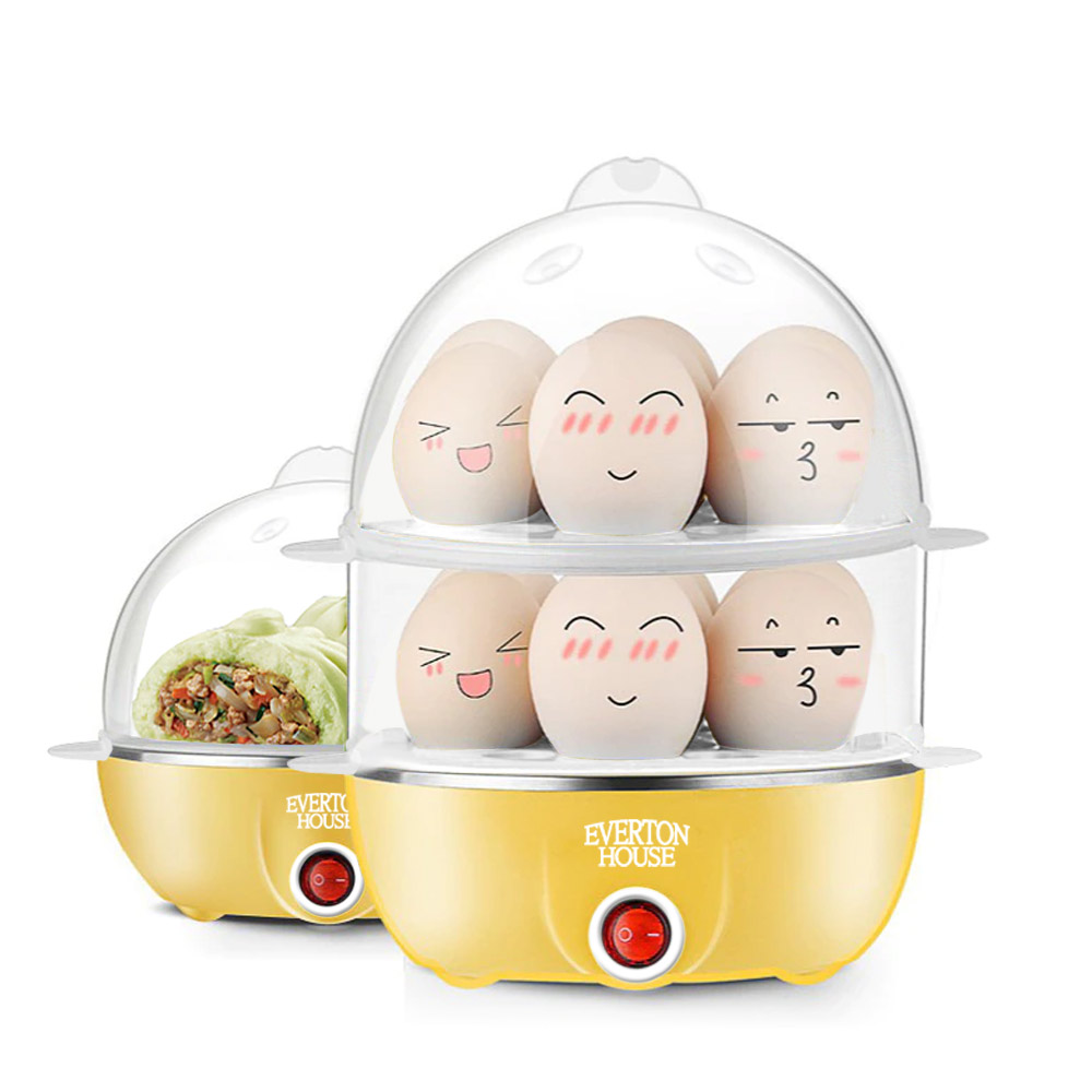 에버튼하우스 2단 에그쿠커 EHHL-EG4534D 멀티 전기 찜기 계란찜기 달걀찜 만두찜 호빵찜 : 에버튼하우스