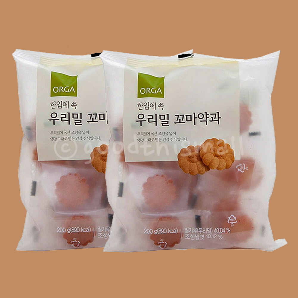 올가홀푸드 한입에 쏙 우리밀 꼬마약과(200g) 2P : 굿디스몰