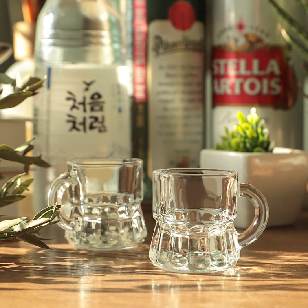 술찌 딱한잔 소주잔 미니 손잡이 술잔 한모금 소주컵 술찔이 알쓰 알쓰잔 고량주잔 절주잔 : 라운드 원
