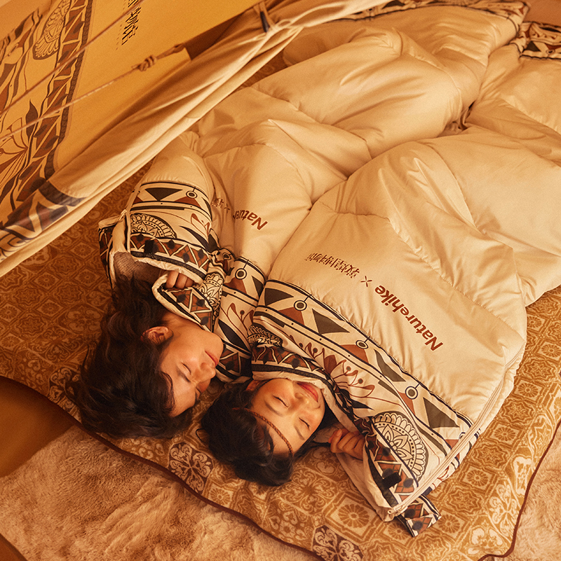 네이처하이크 겨울 캠핑 차박 낚시 비박 에스닉 면 구스 거위털 망토 침낭 이불 담요 블랭킷 : 하드캐리몰