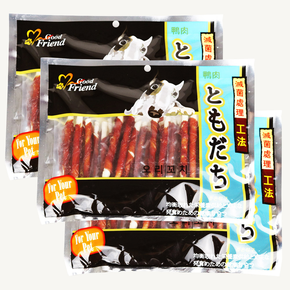도모다찌 간식 강아지 사사미 대용량 간식 오리꼬치, 380g, 3개 : 위아펫