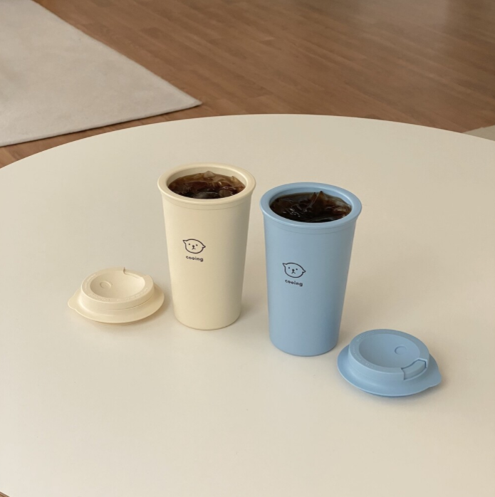 [해달상점] 리유저블 텀블러 2종 - 450ml / 아이보리, 스카이블루 : 마인띵스