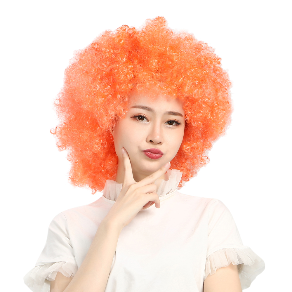 점보 오렌지 뽀글이가발-파티가발 이벤트 주황색가발 : 도매하우스