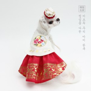 잇츠독 애견갓 고양이복건 명품애견계량한복 강아지당의꽃무늬한복 새신랑색시 주원왕자한복 : 순진애견스쿨샵