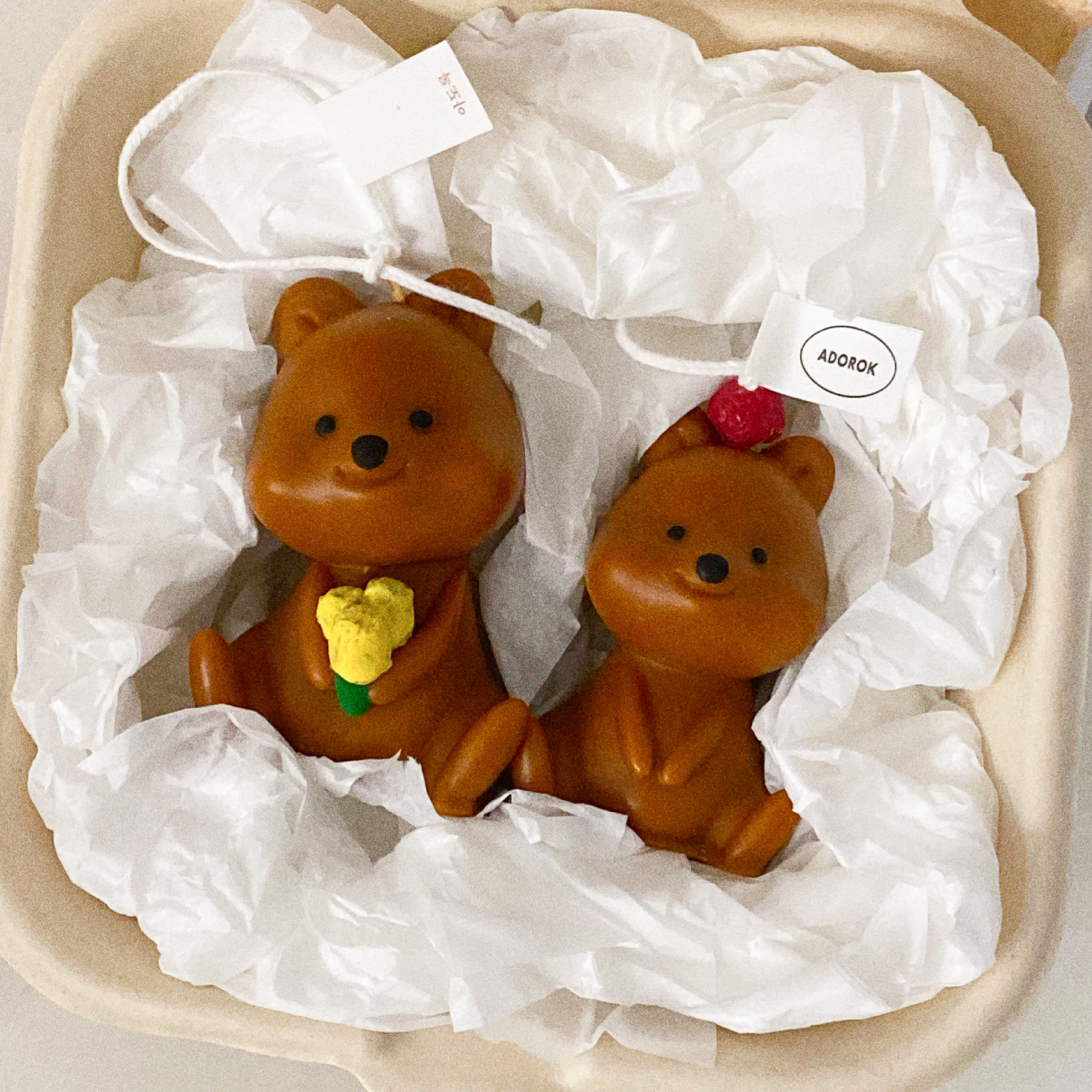 아도록 꽃카 쿼카 캔들 동물 답례품 : 아도록