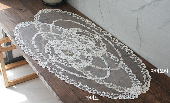 프렌치 스타일 플라워자수 레이스 러너 식탁러너 레이스테이블러너 2color : 리빙모아샵