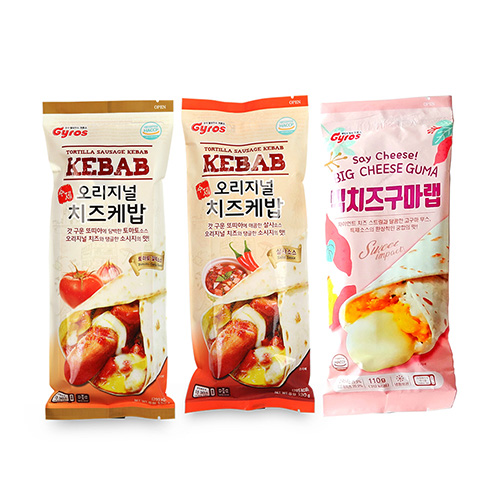 냉동_기로스 케밥 3종 (토마토소스/살사소스/빅치즈구마랩) X 5개 : 기로스1995