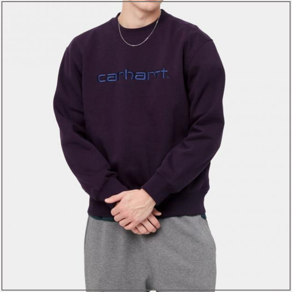 칼하트wip 칼하트 로고 스웻 셔츠_다크 아이리스/콜드 비올라 Carhartt WIP Carhartt Sweatshirt_DARK IRIS/COLD VIOLA : 유일 상사