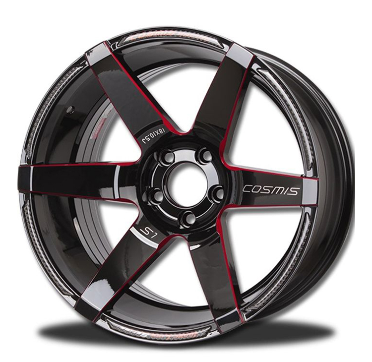 18인치 COSMIS RACING 코스믹 정품 S1 블랙레드밀링스포크카본림 대만산 6P가능 PCD139.7 6홀 (그랜드스타렉스렉카휠) : 카라몰휠