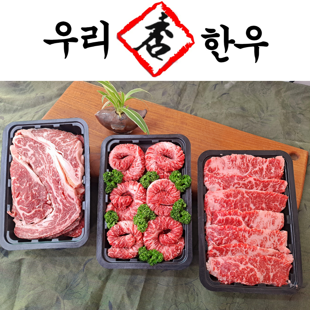 대구 투뿔 한우 구이용 소고기 혼합 선물세트 설 추석 명절 첫인사 1200g : 우리참한우