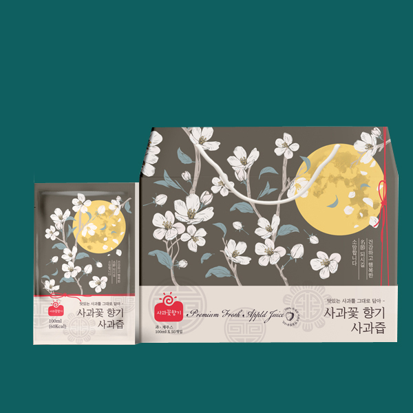 사과꽃향기사과즙 100ml 50팩+50팩 (총100팩) 명절선물세트 : 청송 사과꽃향기