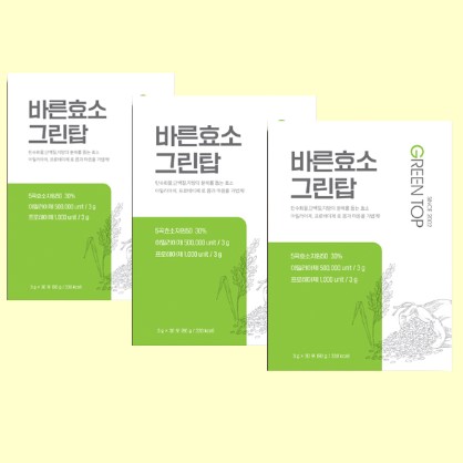 바른효소 그린탑 3g x 30포 x 3개 : RALLYSHOP