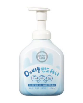 해피바스 제로퍼센트 버블 핸드워시 500ml 무향 온가족사용 : 소소리 다움