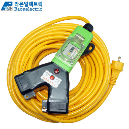 국산 라온일렉트릭 방우형 2waY 연장선 1.5SQ 2.5SQ 4.0SQ 방우형콘센트 멀티탭 방진 산업용 캠핑용 안전인증 누전차단기부착 ELB : 닥터공구